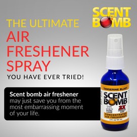 Scent Bomb Air Freshener Spray 2-Pack, Long-Lasting Odor Eliminator for Home & Car, Effective Deodorizer Spray for Kitchen, Bathroom, Fresh Room Spray & Smell Neutralizer, 2 oz, Tangerine Blast