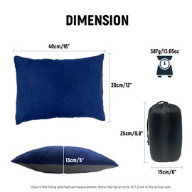 XFGSYXS Camping Pillow for Travel Backpacking Hammock Outdoor Sleeping, Shredded Small Memory Foam Pillow with Removable Cover for Deployment, Airplane and Car Trips