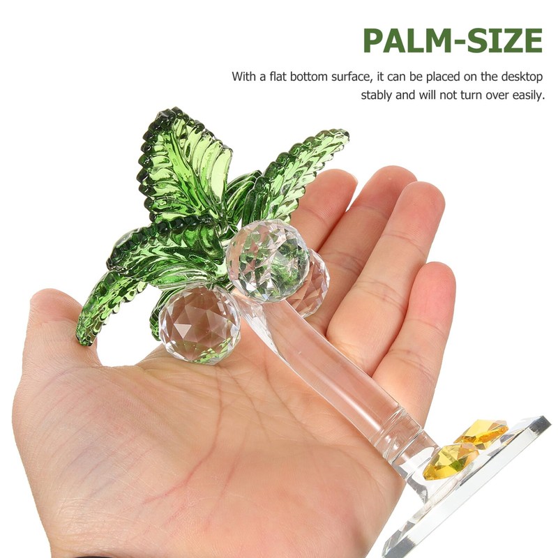 HOMSFOU Crystal Palm Tree Coconuts Tree Statue Tree Christmas Tree