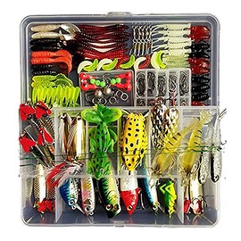 Freshwater Fishing Lure Kits,Topconcept 180Pcs Fishing Tackle Lots,Minnow Popper Pencil Crank RattleFor Trout Bass Salmon