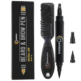 Omwah pencil filler for man beard mustache and eyebrow waterproof Dark Brown