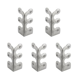 Skiffers Baseboard Corner Protectors, Vintage Metal Brass Skirting Board Corner Protectors for Decorative Protector Baseboard Corner (5pcs, Silver)