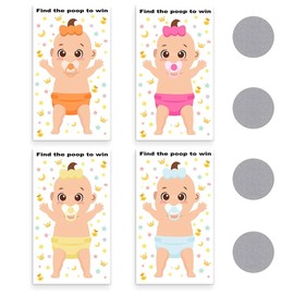 PLIGREAT 120 Pcs Baby Shower Scratch Off Cards with Stickers Funny Idea Ice Breaker Activity Scratch Ticket Cute Star Moon Scratch Raffle Cards for Celebration Party Activity Supplies