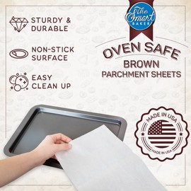 Parchment Paper Sheets for Baking: Oven Safe Parchment Paper, Parchment Sheets, Bakery Quality Baking Paper for Perfect Result, Greaseproof Nonstick 24 pieces Pre-Cut Baking Sheets 10 x 15" Medium
