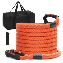 VEVOR Kinetic Recovery Rope (38000Lbs 1in x 30ft) Heavy-Duty Off Road Snatch Strap, Extreme Duty 30% Elasticity Energy Snatch Strap for 4x4 Offroad Vehicle Truck ATV UTV Tractor