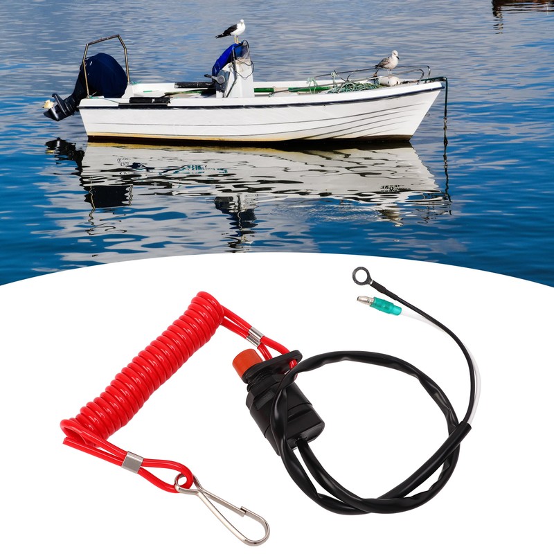 Boat Engine Emergency Stop Switch Safety Tether Lanyard ABS for