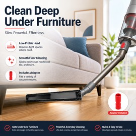 Vacuum Floor Brush Attachment for Hard Floors – Low-Profile Cleaning Head with Adapter for Select Cordless Models