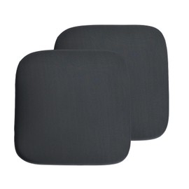 Yaspetala Square Seat Cushions for Kitchen Chairs, Office Chairs, Car Seats, Floors, and Indoor Use, Non-Slip Chair Pads with Removable Cover, Set of 2, 15"x15"x1.7”, Dark Grey