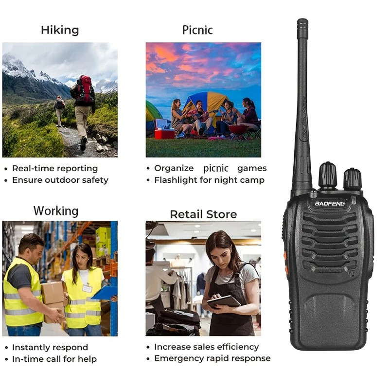 US Warehouse 2 Packs Baofeng BF-888S Kids Walkie Talkie UHF
