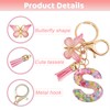 mohito Keyring Letter Keyring with Initial Letters Pink Butterfly Key