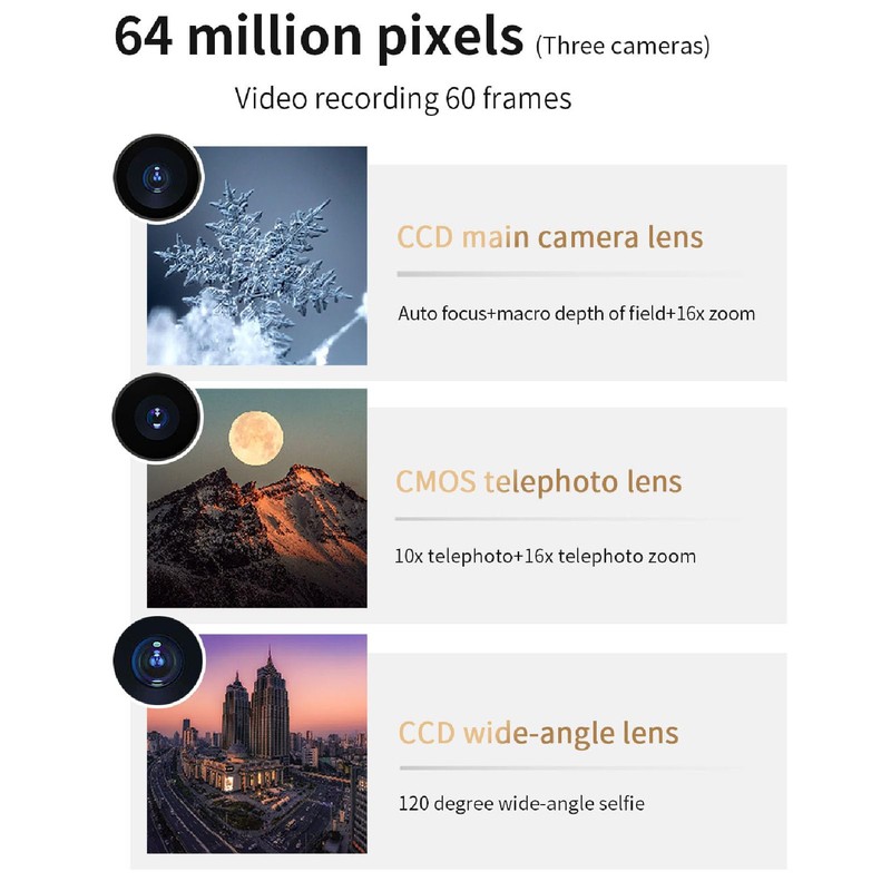 64MP 4K Digital Camera, 3" Full Touch Screen Compact Selfie