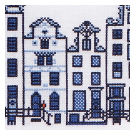 Thea Gouverneur - Cross Stitch Kit - Amsterdam City Street - Linen - 32 Count - For Adults - 873