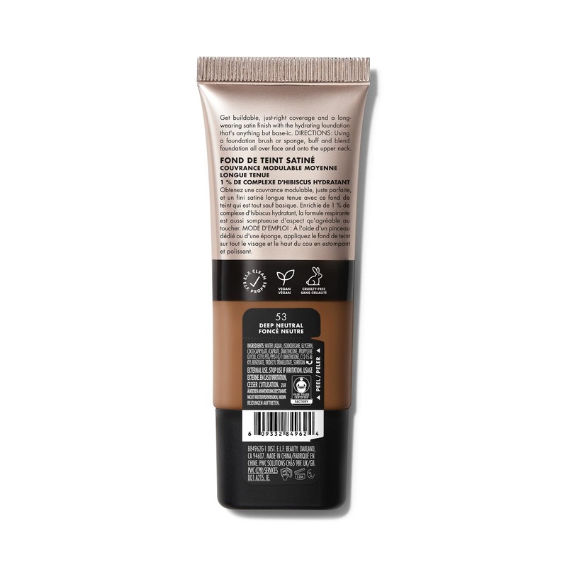 e.l.f. Soft Glam Foundation, Medium Coverage, Long-Lasting & Buildable Foundation