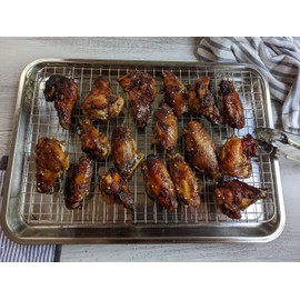 Checkered Chef Baking Sheets for Oven w/Cooling Rack - 9.5 x 13 Inch Aluminum Cookie Sheet Tray with Stainless Steel Rack