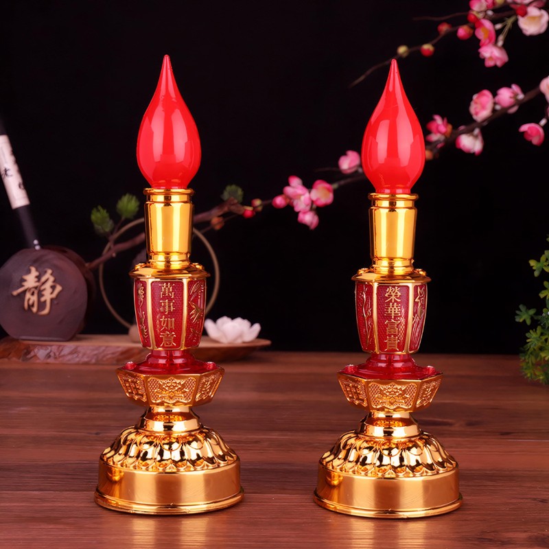 Omeet Led Retro Chinese Candle lamp Vintage Style Retro Nostalgic