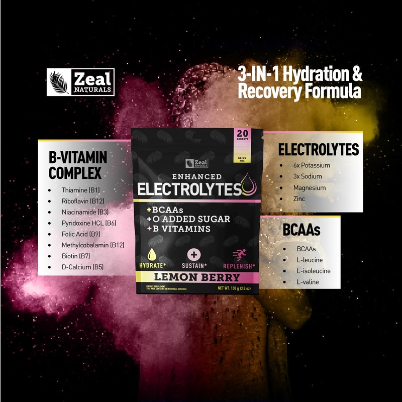 Enhanced Powder Stick Packs (Lemon Berry | 20 Packets) w/