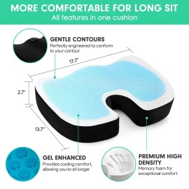 UYJ Seat Cushion for Office Chair,Memory Foam Seat Cushion,Tailbo