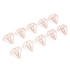 100pcs Rose Gold Paper Clips Cute Diamond Shaped Multifunctional Metal