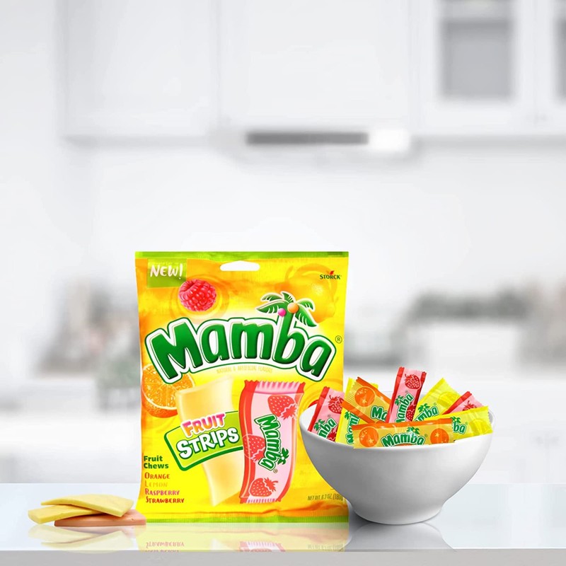 Mamba Candy Strips and Fruit Chew Sticks, Individually Wrapped Fruit