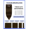 LOVELINE Clip In Hair Extensions Real Human Hair Darkest Brown