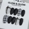 [Sl&Sl Nail Tip] Black check nail - Stiletto / [슬앤슬네일팁]
