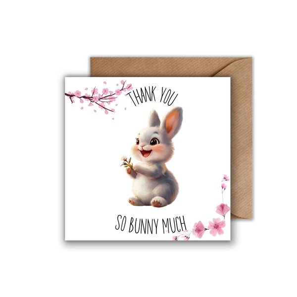 Thank You Card with Rabbit - Thank You Card with