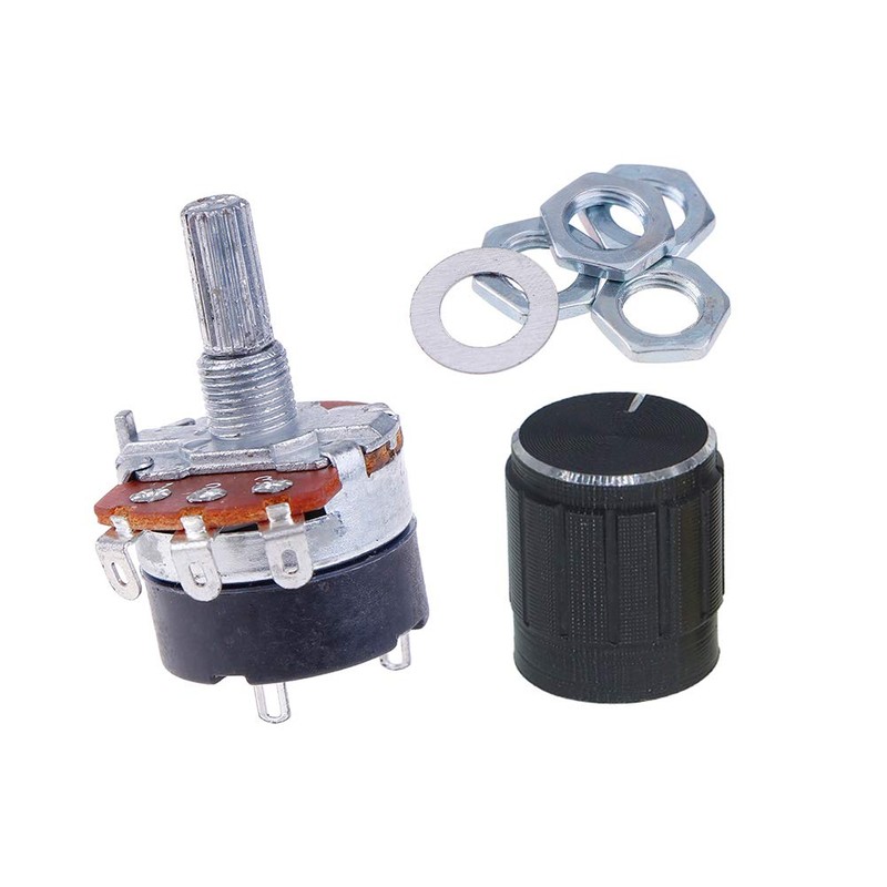 Molence 5PCS WH138 5K ohm Rotary Potentiometer with Switch, Single