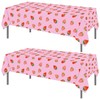 PHOGARY 2 PCS Strawberry Tablecloth for Strawberry Party Decorations, Disposable