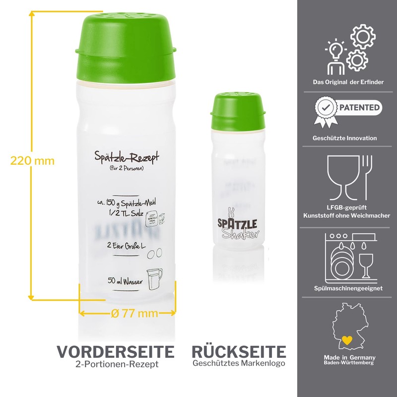 Spätzle-Shaker 2 portions in Green