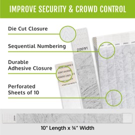 WristCo Metallic Silver 3/4" Tyvek Wristbands - 1000 Pack Paper Wristbands for Events