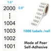 Consecutive Numbered Stickers 1001-2000, Inventory Labels 1.6 x 0.8 Inch,
