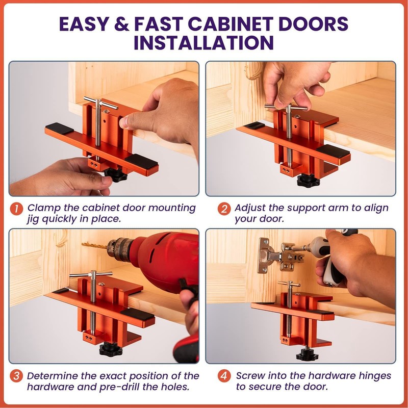 Cabinet Door Jig Aluminum Alloy Clear Scale Cabinet Door Mounting