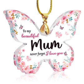 Mum Birthday Gifts for Mum Butterfly-Shaped Acrylic Hanging Plaques, Best Mum Gifts from Daughter Son Mother Birthday Gifts Mother's Day Gift Ideas Cheap Mothers Day Present for Mummy.