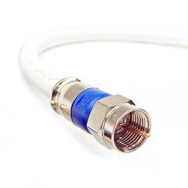 2ft Quad Shield RG-6 Coax 75 Ohm 3Ghz Cable (CATV, Satellite TV, or Broadband Internet) with Compression COAXIAL CONNECTORS