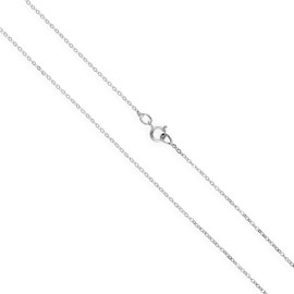 jewellerybox 9ct White Gold Hammered Trace Chain 20 Inches