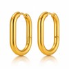 KIANJA Women's Earrings Stainless Steel Gold Plated - Oval Hoop