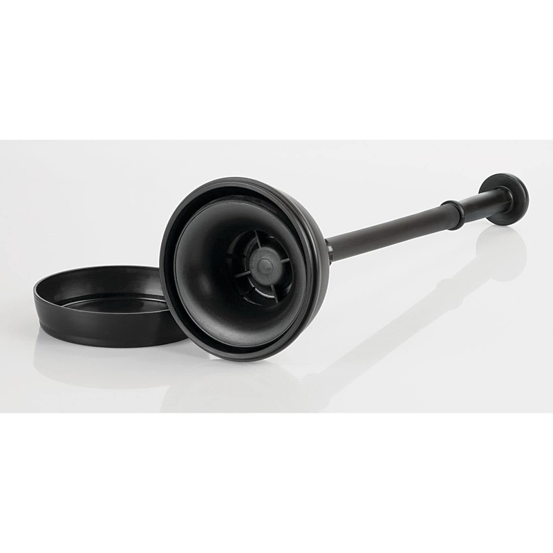 mDesign Plastic Toilet Plunger with Lift & Lock Cover Set,