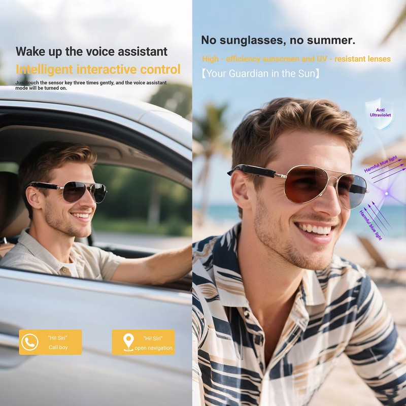 LONGLU Smart Glasses, AI Smart Glasses with Hyper MZT App