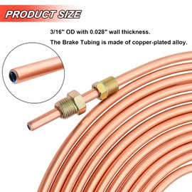 Tnisesm 3/16" Brake Line Tubing Kit, Upgrade Flexible Copper Nickel Brake Line Tubing Roll for hydraulic brakes Fuel Transmission System