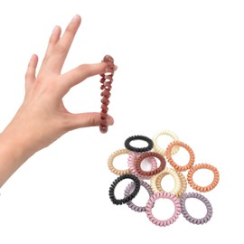 SAFIRIT Ligas para Cabello, Juego de 8 Ligas Espiral Multicolor, Sin Uniones Metálicas, Sin Maltratar tu Cabello. (Multicolor7)