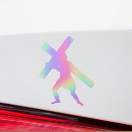 Decal Stickers of Graphic Jesus Silhouette Stations (Hologram) (Set of 2) Premium Waterproof Vinyl Decal Stickers for Laptop Smartphone Car Dirt Bike Wall Room Mason Jar Bathtub - ANDstic77996aHO