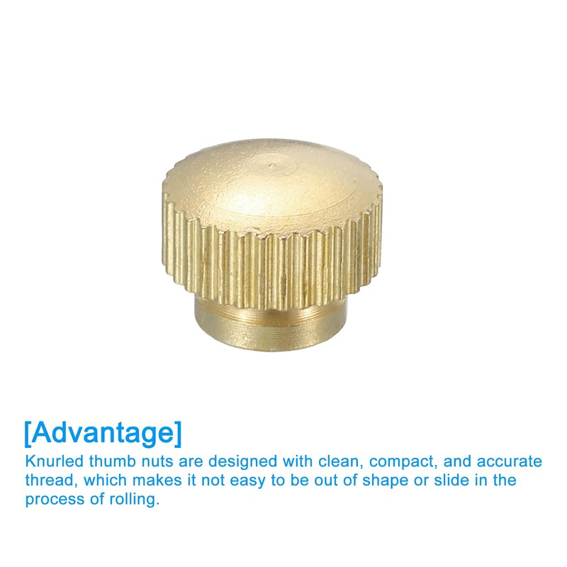 sourcing map Knurled Thumb Nuts, 2Pcs M4 x D10mm x