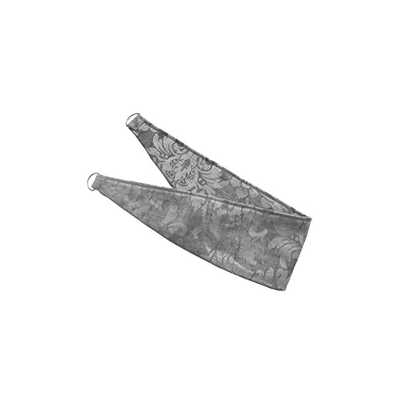 HOMESCAPES Grey Super Luxury Velvet Jacquard Curtains Tie Backs Pair,