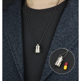 Titanium Pill Container Micro, Outdoor EDC Pill Bottle, Waterproof Pill Container Keychain Necklace Survival Pill Capsule, Mini Pill Holder for Travel Daily Pocket & Purse,Inner Diameter 8mm