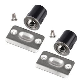 HOMOTEK 2 Pack Drive in Ball Catch with Strike Plate for Closet Doors, Satin Nickel, 13/16" x 1-1/8",Die-cast, Adjustable Tension Ball
