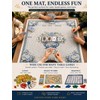 AVAONE American Mahjong Mat 33x33 Inch, Blue Porcelain Floral with