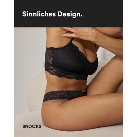 Snocks Lace Bra - Women's Bustier Lace, Without Underwire, Adjustable Straps, Elastic Waistband, Pleasantly Soft Material, Sensual Design, Size XS-XL, 1 x grey.