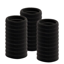 DDUP 30 Pcs Hair Bands for Women Girls, Large Soft Cotton Hair Bobbles Strong Elastic Hair Ties No Metal Ponytail Holder for Thick and Curly Hair(Black Colour)