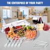 LIMOEASY Chilled Serving Tray, 15" Clear Plastic Party Platter with