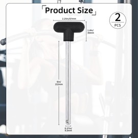 ktxaby 2Pcs Weight Stack Pin,T-Shaped Gym Pin Heavy Duty Weight Machine Pin Tensile 3/8 Inch Diameter 6 Inch Locking Space Universal Weight Selector Pin for Home Gym Exercise Machine Accessories
